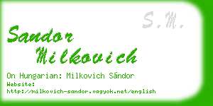 sandor milkovich business card
